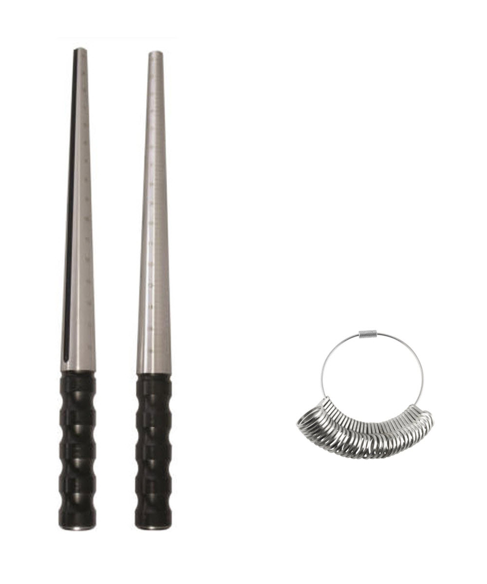 yiepet us ring sizing kit,gauge set with measuring tool,sizes 0-15 steel  ring mandrel.