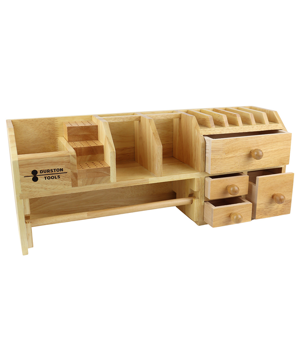 Wood Jewelry Tool Organizer With Drawer Wood Bench Jewelry Tool Organizer  Wood Desktop Organizer Small Tool Organizer MSRP 51.99 
